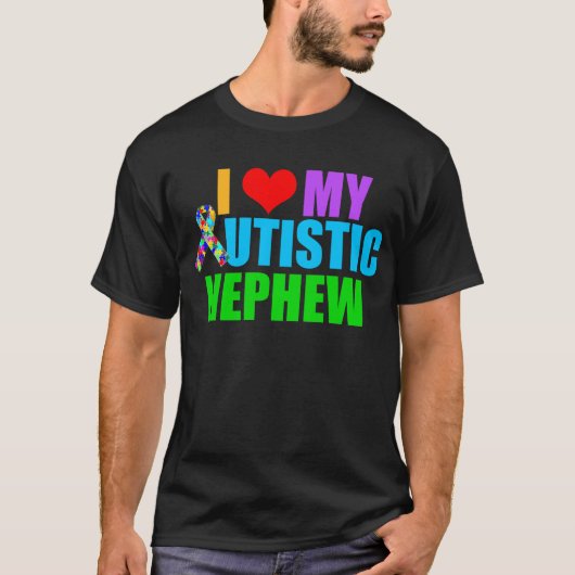 I Liebe meine autistische Neffe-Dunkelheit T-Shirt (Vorderseite)