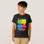 i Liebe Meine Autistische Schwester (dunkle T-Shir T-Shirt (Vorne ganz)