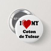 I Liebe meine Baumwolle De Tulear Dog Button (Vorne & Hinten)