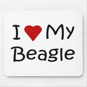 I Liebe meine Beagle-Hundeliebhaber-Geschenke und Mousepad