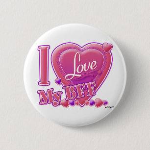 I Liebe Meine BESTE FREUNDIN rosa/lila - Herzen Button