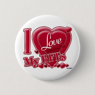 I Liebe Meine Beste Freundinnen rot - Herz Button