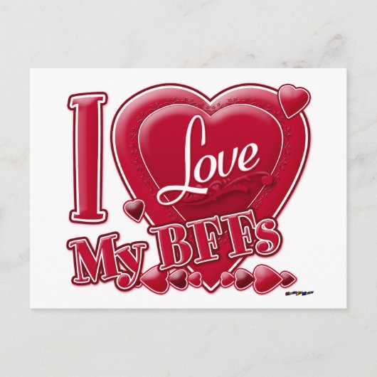 I Liebe Meine Beste Freundinnen rot - Herz Postkarte (Vorderseite)