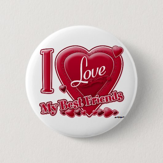 I Liebe Meine besten Freunde rot - Herz Button (Vorderseite)