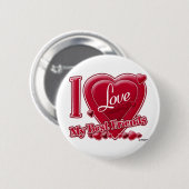 I Liebe Meine besten Freunde rot - Herz Button (Vorne & Hinten)