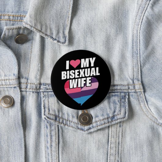 I Liebe Meine bisexuelle Ehefrau Bi Pride Bisexual Button (Beispiel)