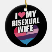 I Liebe Meine bisexuelle Ehefrau Bi Pride Bisexual Keramik Ornament (Vorne)