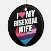 I Liebe Meine bisexuelle Ehefrau Bi Pride Bisexual Keramik Ornament (Links)