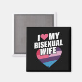 I Liebe Meine bisexuelle Ehefrau Bi Pride Bisexual Magnet (Vorderseite/Rückseite)