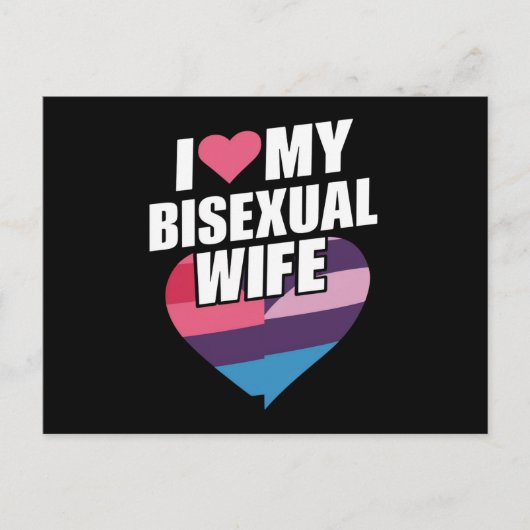 I Liebe Meine bisexuelle Ehefrau Bi Pride Bisexual Postkarte (Vorderseite)