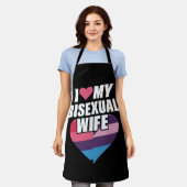 I Liebe Meine bisexuelle Ehefrau Bi Pride Bisexual Schürze (Getragen)