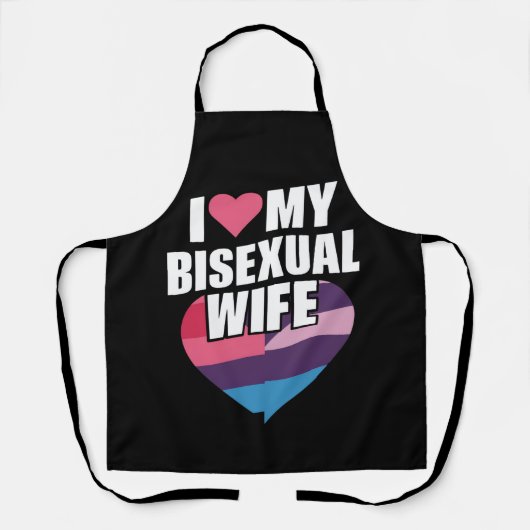 I Liebe Meine bisexuelle Ehefrau Bi Pride Bisexual Schürze (Vorderseite)