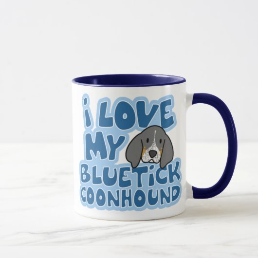 I Liebe meine Bluetick Coonhound-Tasse Tasse (Rechts)