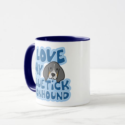 I Liebe meine Bluetick Coonhound-Tasse Tasse (Vorderseite Links)