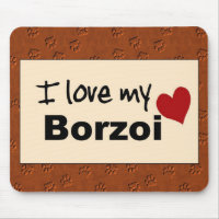 I Liebe meine Borzoi-Mausunterlage