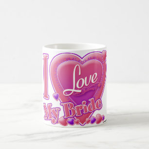 I Liebe Meine Braut rosa/lila - Herz Kaffeetasse