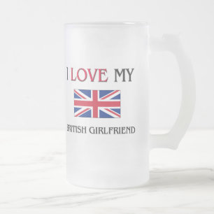 I Liebe meine britische Freundin Mattglas Bierglas