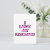 I Liebe Meine Brüste II Postkarte (Stehend Vorderseite)