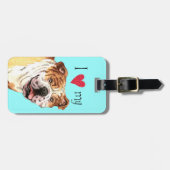 I Liebe meine Bulldogge Gepäckanhänger (Vorderseite horizontal)