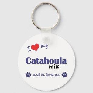 I Liebe meine Catahoula Mischung (männlicher Hund Schlüsselanhänger