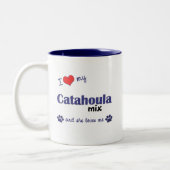 I Liebe meine Catahoula Mischung (weiblicher Hund) Zweifarbige Tasse (Links)