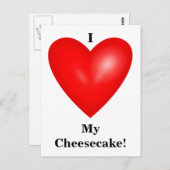 I Liebe Meine Cheesecake Postkarte (Vorne/Hinten)