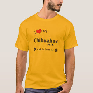I Liebe meine Chihuahua-Mischung (männlicher Hund T-Shirt