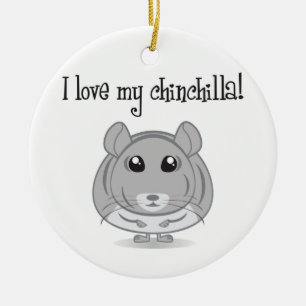 I Liebe meine Chinchilla-Verzierung Keramik Ornament