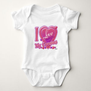 I Liebe Meine Cousins rosa/lila - Herz Baby Strampler