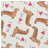 I Liebe meine Dackel Stoff (Nahaufnahme)