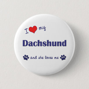 I Liebe meine Dackel (weiblicher Hund) Button