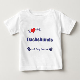 I Liebe meine Dackeln (mehrfache Hunde) Baby T-shirt