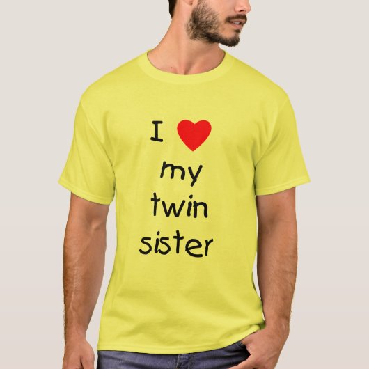 I Liebe meine Doppelschwester T-Shirt (Vorderseite)