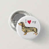 I Liebe meine Drahthaar-Dackel Button (Vorne & Hinten)