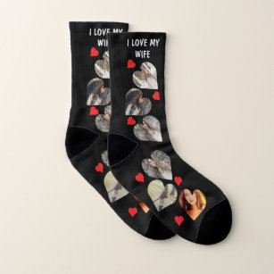 I Liebe Meine Ehefrau 6 FotoCollage   Herz  Socken