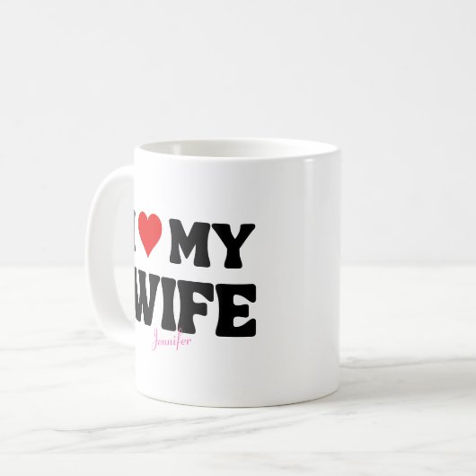 I Liebe Meine Ehefrau Herz Romantischer Individuel Kaffeetasse (Vorderseite Links)