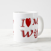 I Liebe Meine Ehefrau niedlicher roter Text Jumbo-Tasse (Vorderseite Rechts)