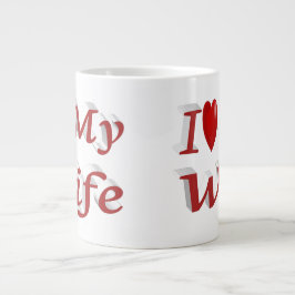 I Liebe Meine Ehefrau niedlicher roter Text Jumbo-Tasse