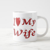 I Liebe Meine Ehefrau niedlicher roter Text Jumbo-Tasse (Rechts)