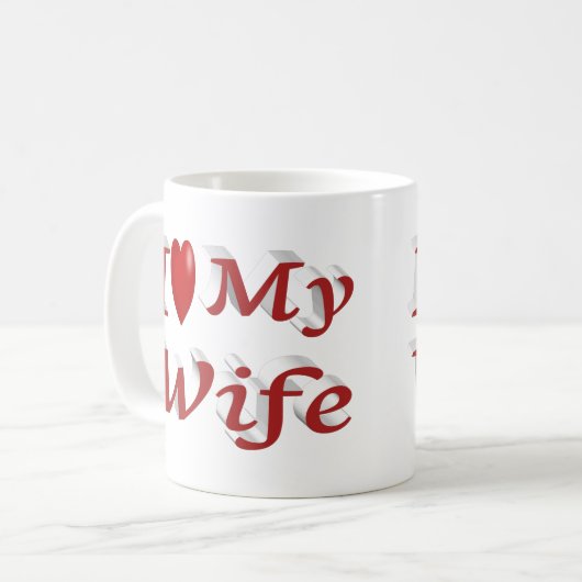 I Liebe Meine Ehefrau niedlicher roter Text Kaffeetasse (Vorderseite Links)