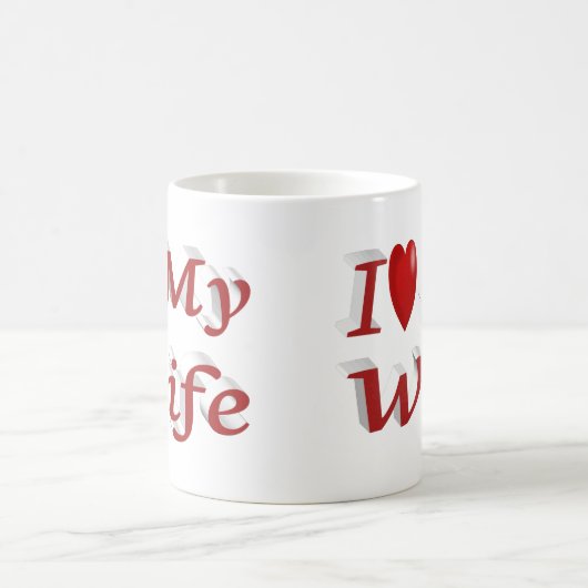 I Liebe Meine Ehefrau niedlicher roter Text Kaffeetasse (Mittel)