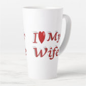 I Liebe Meine Ehefrau niedlicher roter Text Milchtasse (Rechte Ecke)