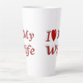 I Liebe Meine Ehefrau niedlicher roter Text Milchtasse (Vorderseite)