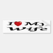 I Liebe Meine Ehefrau niedlicher schwarzer Text Autoaufkleber (Vorne)