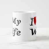 I Liebe Meine Ehefrau niedlicher schwarzer Text Jumbo-Tasse (Vorderseite)