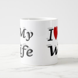 I Liebe Meine Ehefrau niedlicher schwarzer Text Jumbo-Tasse