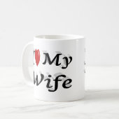 I Liebe Meine Ehefrau niedlicher schwarzer Text Kaffeetasse (Vorderseite Links)