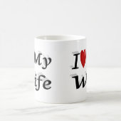 I Liebe Meine Ehefrau niedlicher schwarzer Text Kaffeetasse (Mittel)