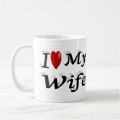 I Liebe Meine Ehefrau niedlicher schwarzer Text Kaffeetasse (Links)