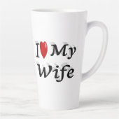 I Liebe Meine Ehefrau niedlicher schwarzer Text Milchtasse (Rechts)